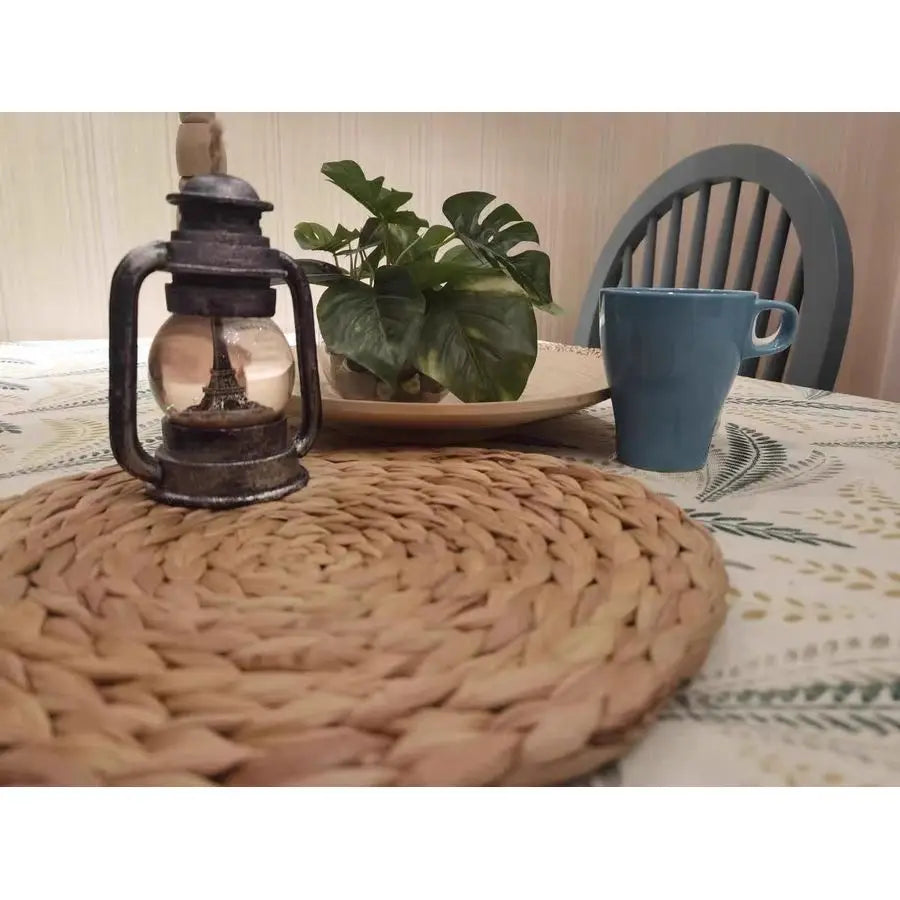 Woven Placemats Set of 6, Natural Water Hyacinth Charger Plates NonSlip Weave