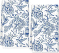Chinoiserie Floral Kitchen Towels Blue White Flowers Bird Dish Towels
