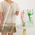 Extra Large Clear Acrylic Cylinder Vase, 20 in Tall Unbreakable Hurricane (3 Sizes + Holder)