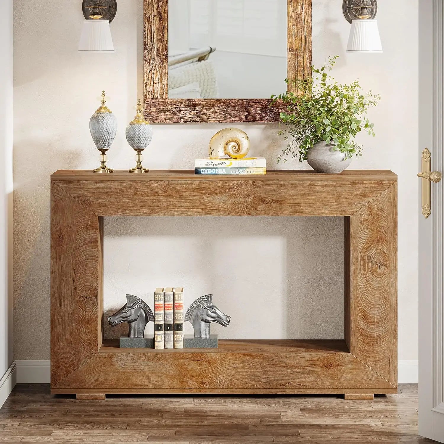 Tribesigns 47" Farmhouse Console Table with Storage,