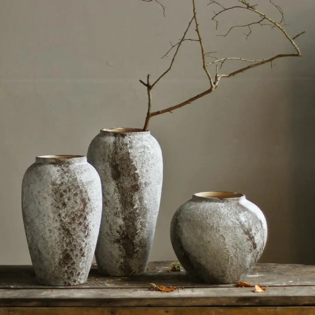 Rustic Ceramic Tall Floor Vase