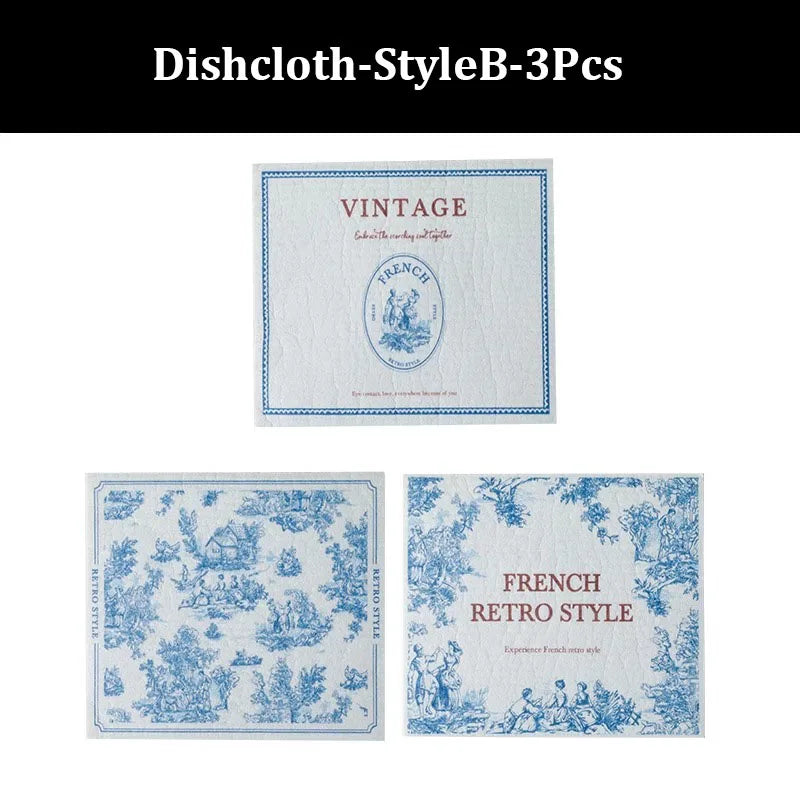 3/4/5 Pcs Magic Dishcloth Absorbent Reusable Wet Dry Household Kitchen Dish Towels Cellulose Cotton Swedish Cleaning Cloth Rags