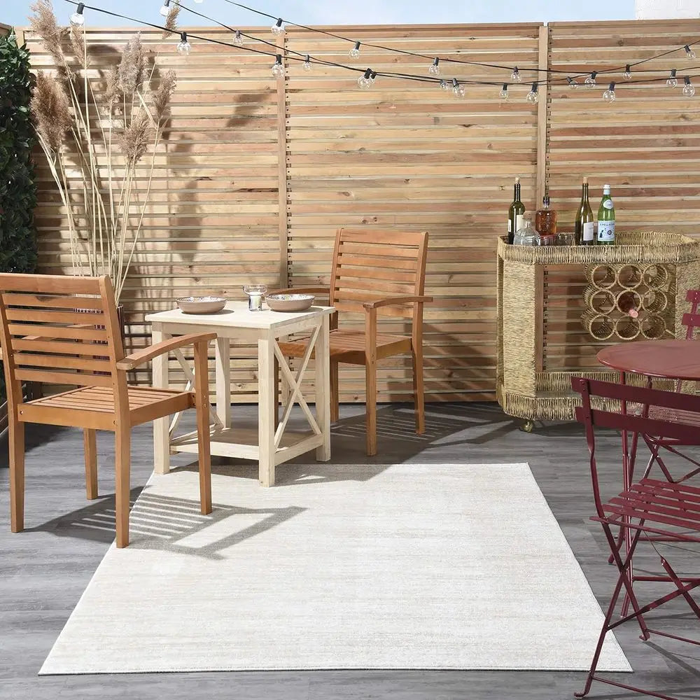 Ivory Beige 4x6 Area Rug - Low Maintenance, No Shedding