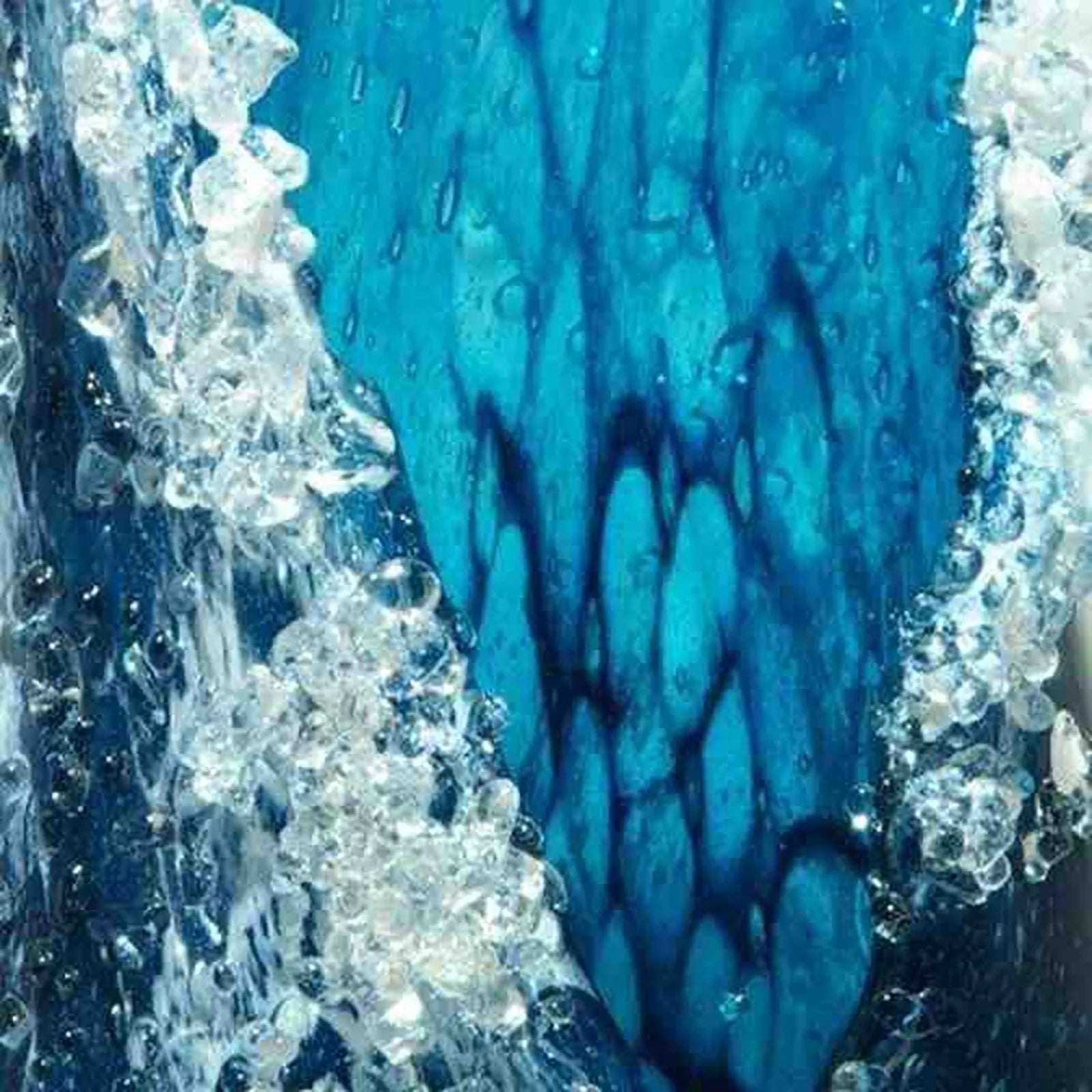 Sea Wave Vase, Wavy Vase Resin Blue Wavy