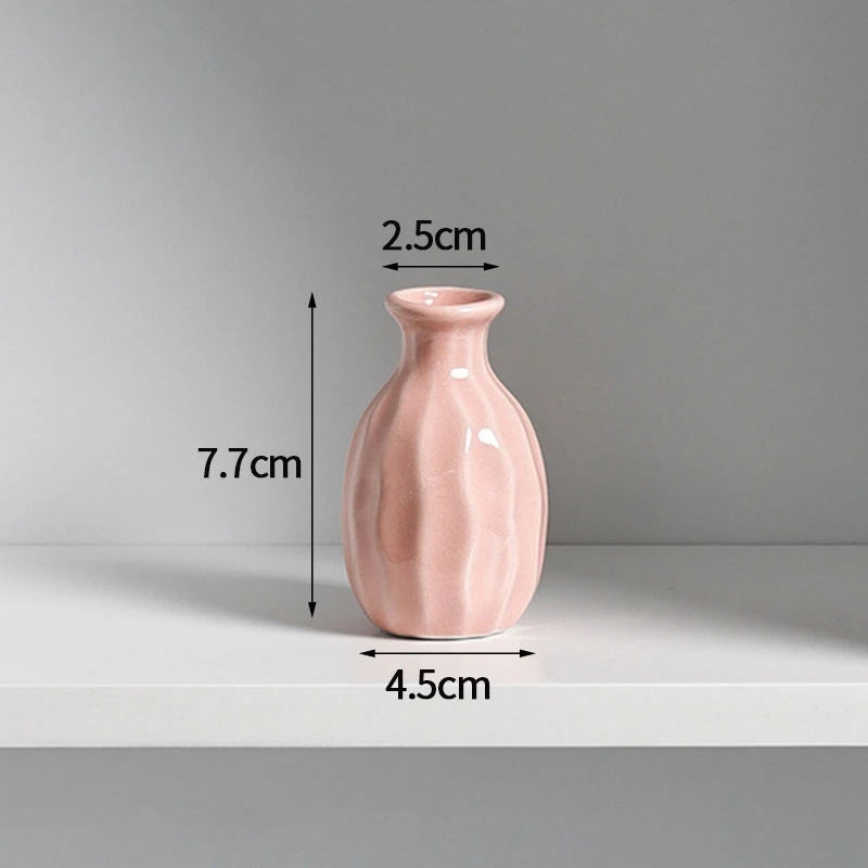 1-10PCS Mini Flower Vase Cute Rice Ball Ceramic Bud Vases Onigiri Hydroponic