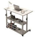 Multi-Layer Standing Desk Height Adjustable Wooden Computer Desk Workstation Work Table