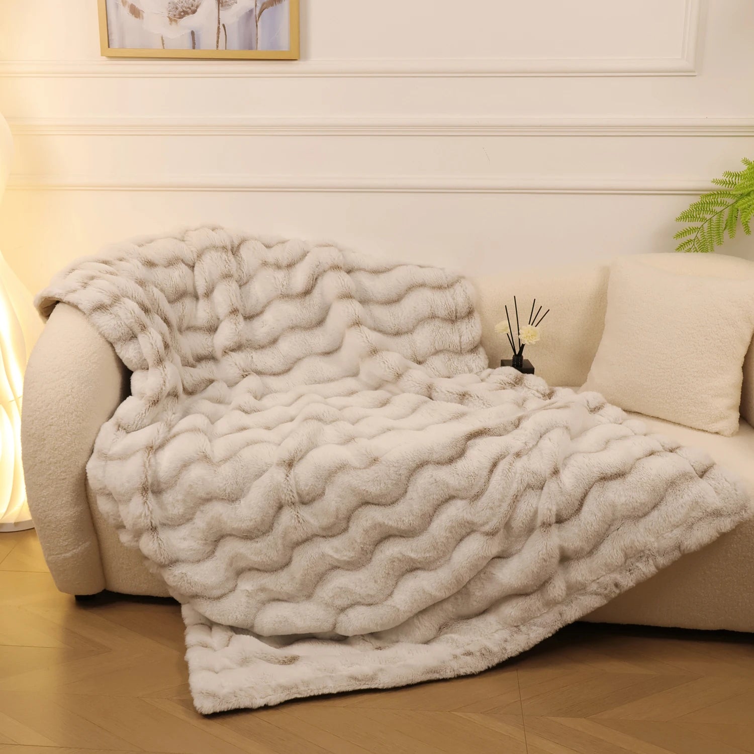 Rosekind Soft FAUX RABBIT Fleece Throw , Faux Fur Blanket
