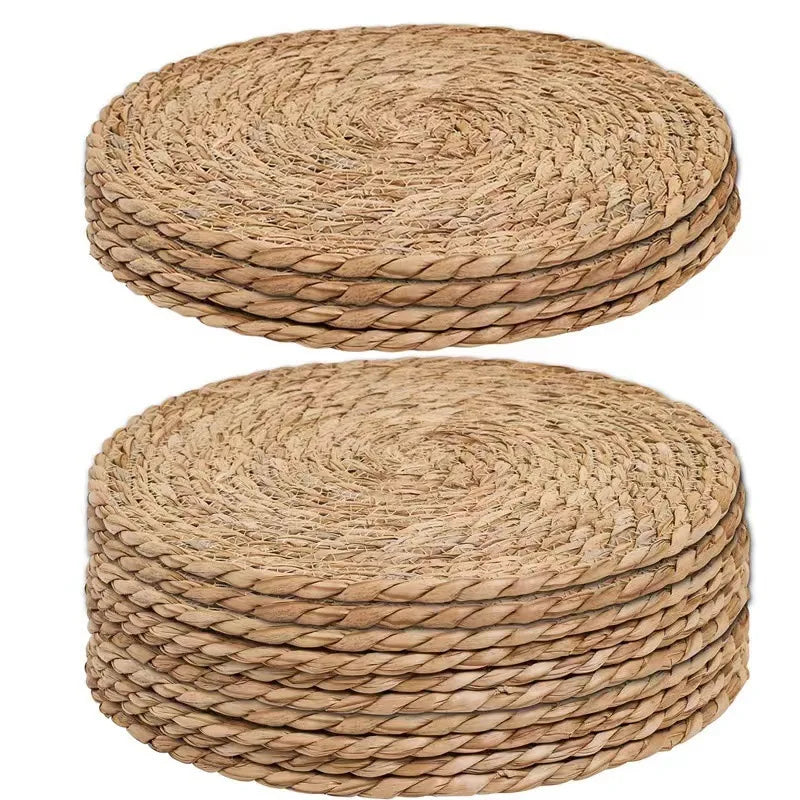 Pot Mats Handwoven Rattan Placemats Round Heat Insulation Mats Natural Woven