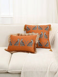 1pc Dutch Plush Leopard Fringe Lace Pillow Cover Decor