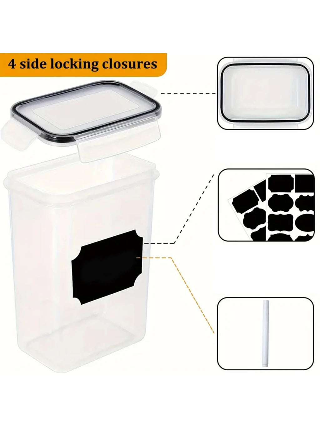 24pcs moisture-proof airtight food storage containers, dishwasher safe, kitchen supplies, cereal jars, with labels and markings