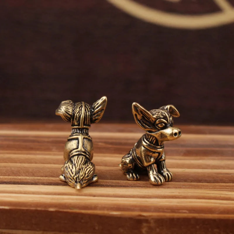 Copper Dachshund Statue Vintage Brass Figurine