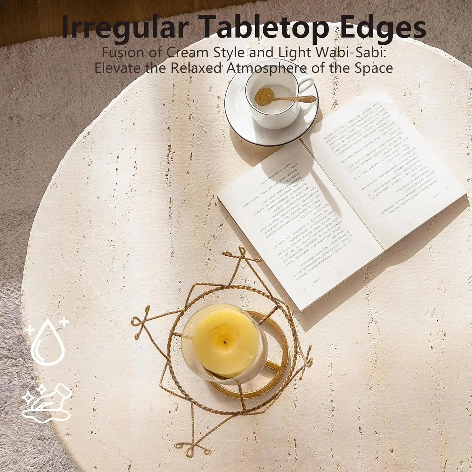 31.5" White Round Coffee Table