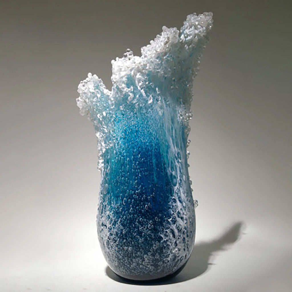 Sea Wave Vase, Wavy Vase Resin Blue Wavy