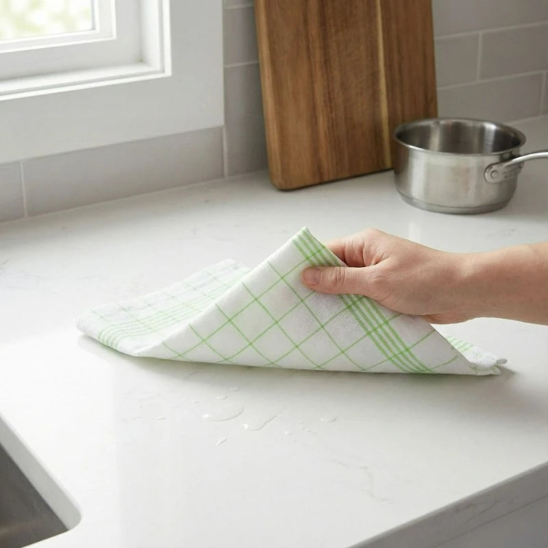 10pcs Classic Plaid Dish Towel Scouring Pad Soft Large Size Kitchen Towel Suitable for Bar and Kitchen Cleaning