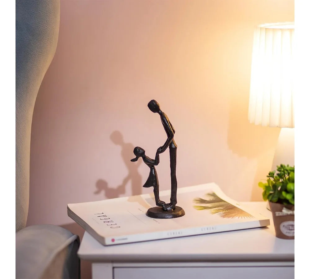 Father Daughter Dance Sculpture - Heartwarming Iron Statue