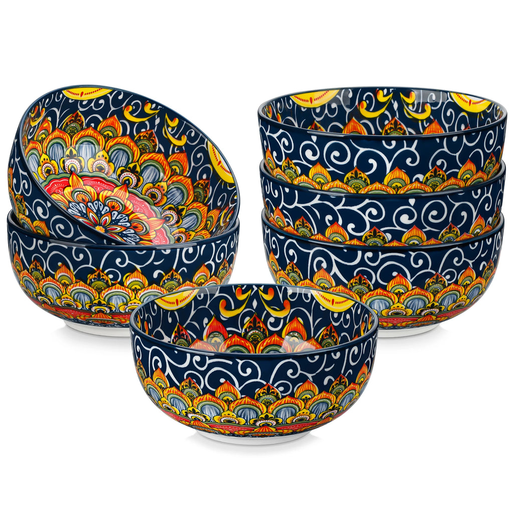 vancasso 6/12 Piece Cereal Bowls Set 28 Oz Bohemian style for Salad/Pasta/Rice/Oatmeal/Fruit/Cereal for  6