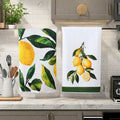56CMx36CM Lemon Print Kitchen Dish Towel Absorbent Kitchen Towels Quick Drying Dish Cloth for Kitchen Cooking Cleaning Decor