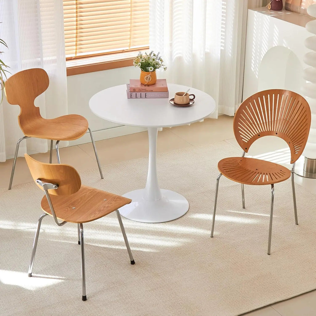 Round, 24" Circle Tulip Table with Thickened Tabletop & Metal Pedestal, Customized