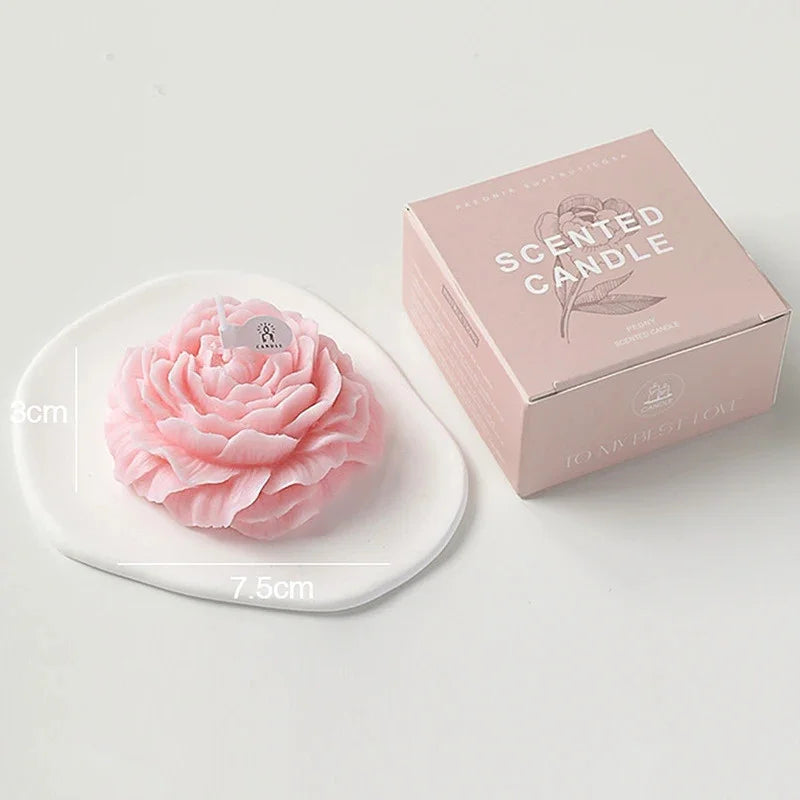 3D Peony Aromatherapy Candle - Creative Flower Shape