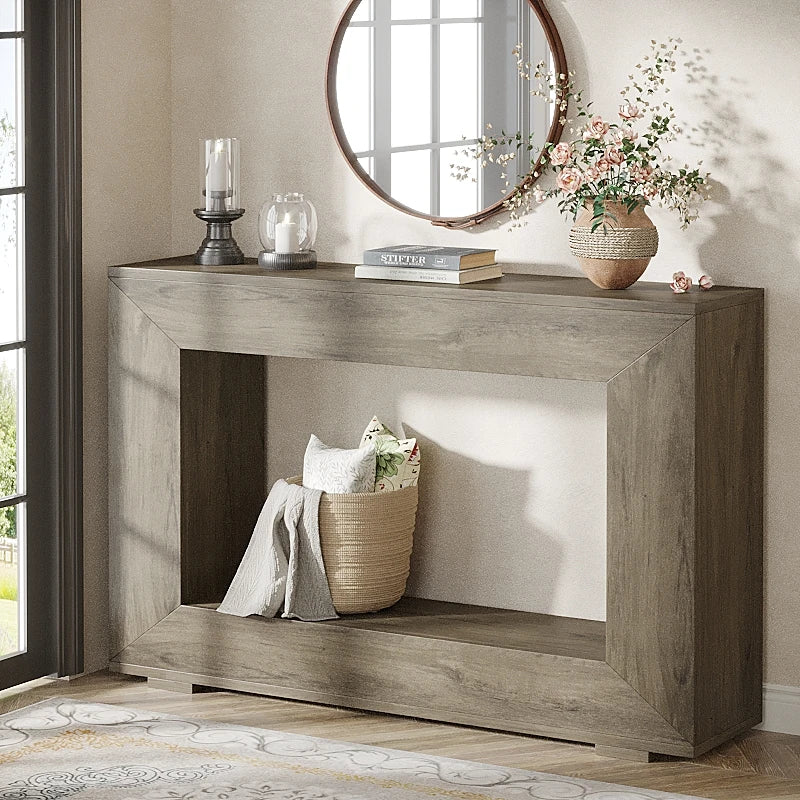 Tribesigns 47" Farmhouse Console Table with Storage,