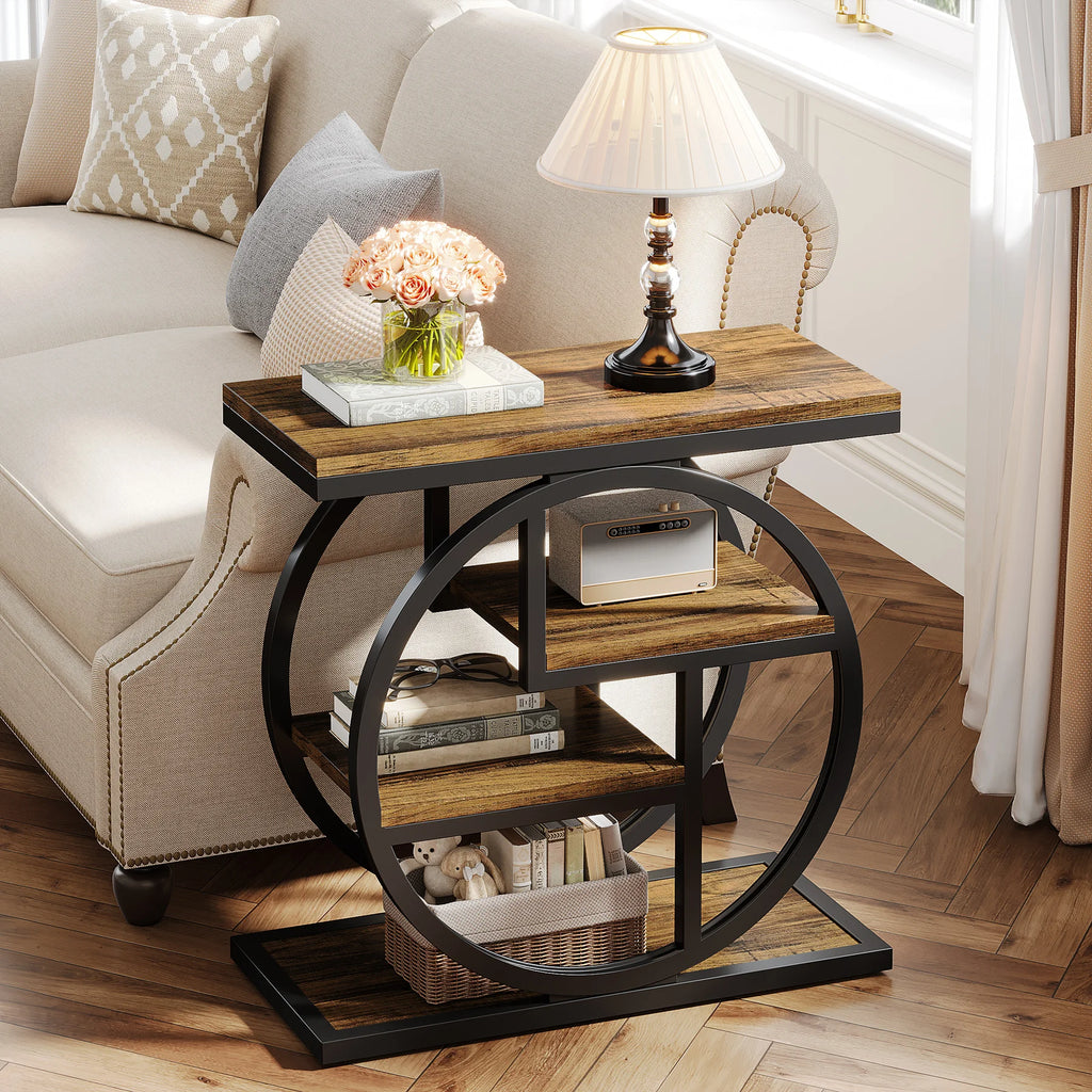Tribesigns End Table , 4-Tier Narrow