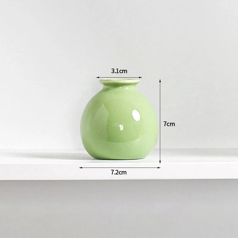 1-10PCS Mini Flower Vase Cute Rice Ball Ceramic Bud Vases Onigiri Hydroponic