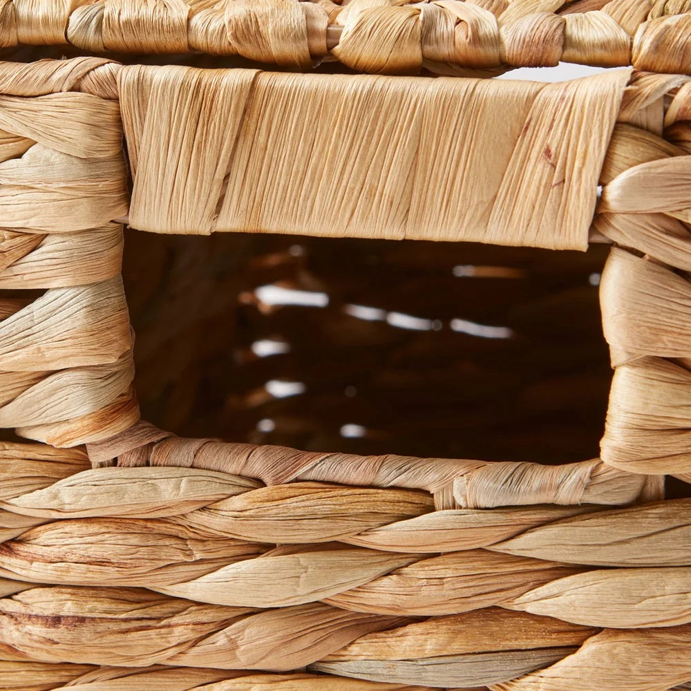 Natural Hyacinth Basket with Lid Storage Organizer Handmade Woven BaskeStorage